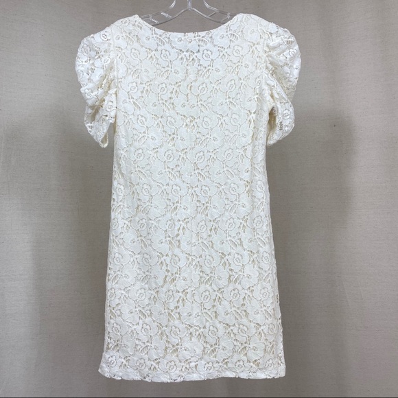 Sweet Storm Puff Sleeve, Lace Dress - Picture 2 of 3